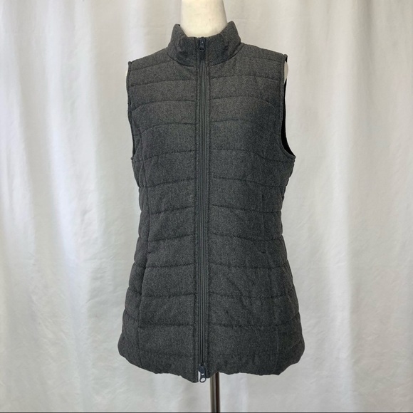 J. Jill Jackets & Blazers - J. Jill dark heather grey puffer vest in brushed flannel type fabric XS
